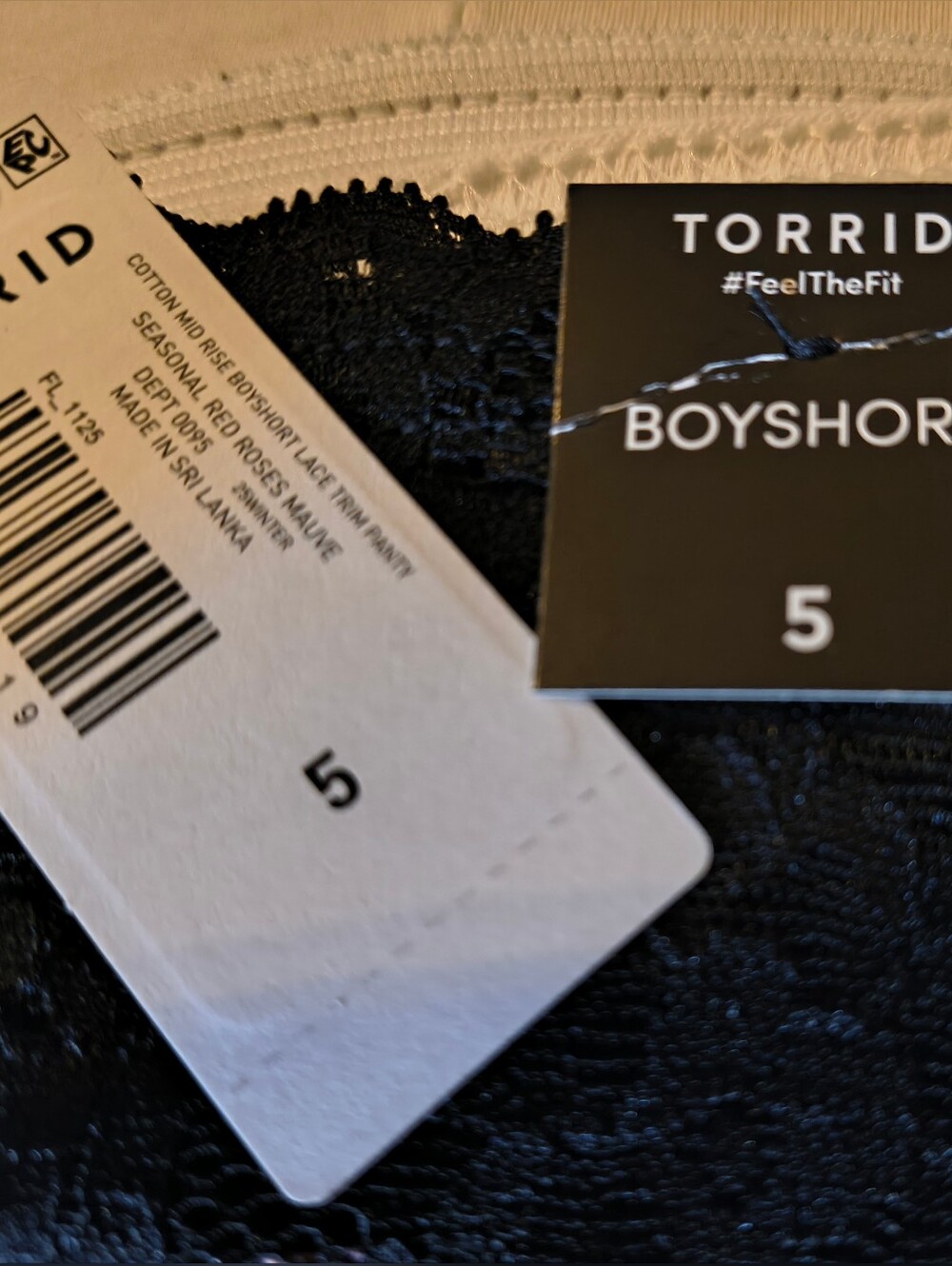 Torrid Black Lace Boyshort Panty - Size 5